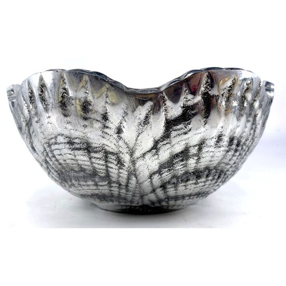 Tamsan Designs Scallop Shell Bowl BHT-125 Handcrafted Aluminum Mexico 7" Vtg - Picture 5 of 8